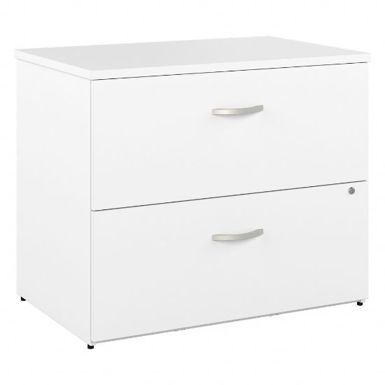 Picture of Bush Business Furniture Hybrid 35-11/16inW x 23-3/8inD Lateral 2-Drawer File Cabinet, White, Standard Delivery