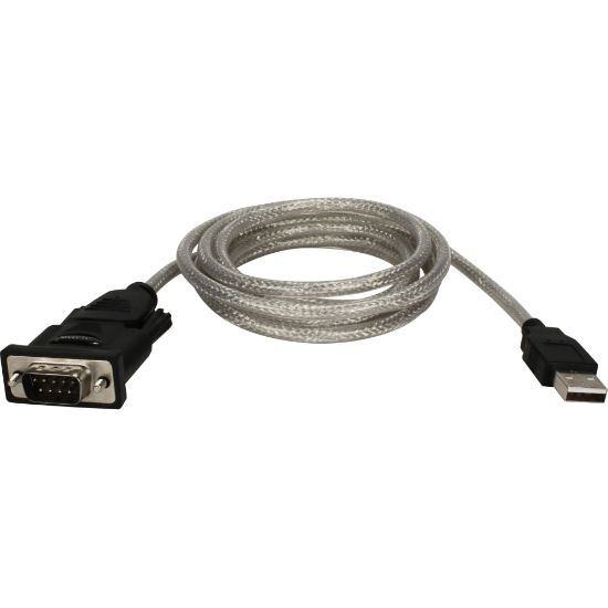 Picture of QVS 6ft USB to DB9 Male RS232 Serial Adaptor Cable - 6 ft Serial Data Transfer Cable - First End: 1 x USB Type A - Male - Second End: 1 x 9-pin DB-9 RS-232 Serial - Male - 12 Mbit/s