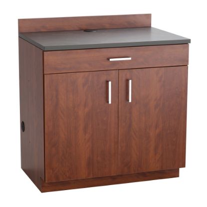 Picture of Safco Modular Hospitality Base Cabinet, 2-Door/1-Drawer, Mahogany/Rustic Slate