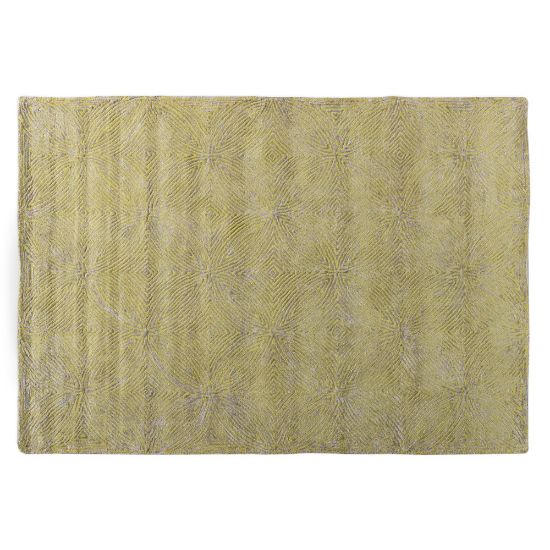 Picture of Baxton Studio Leora Hand-Tufted Viscose Blend Area Rug, 5-1/4ft x 7-1/2ft, Lime Green/Gray