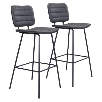 Picture of Zuo Modern Boston Bar Stools, Vintage Black, Set Of 2 Stools