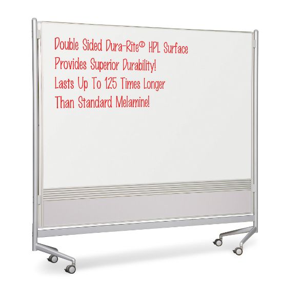 Picture of Balt Best Rite Mobile Dry-Erase Whiteboard Double-Sided Partition, 74in x 76in x 12in, Aluminum Frame With Silver Finish