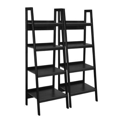 Picture of Ameriwood Home Ladder Bookcases, Black, Set Of 2