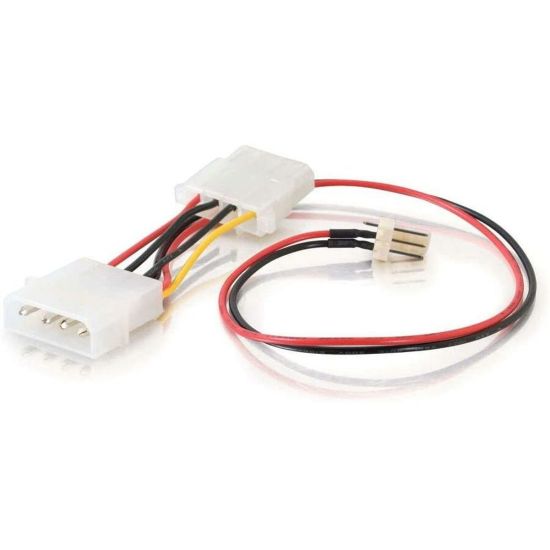 Picture of C2G 6in 3-pin Fan to 4-pin Pass-Through Power Adapter Cable - 6in