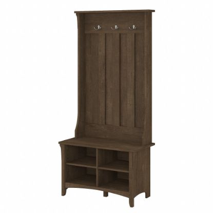 Picture of Bush Furniture Salinas Hall Tree with Shoe Storage Bench, Ash Brown, Standard Delivery