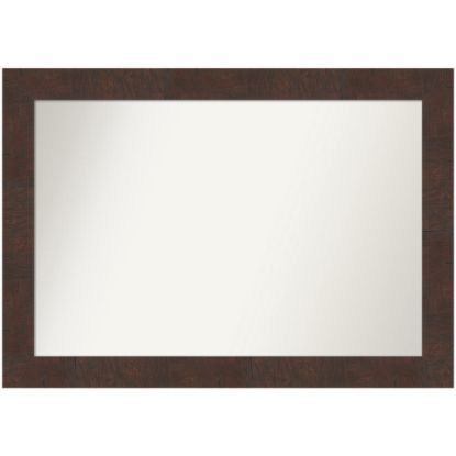 Picture of Amanti Art Non-Beveled Rectangle Framed Bathroom Wall Mirror, 29in x 41in, Wildwood Brown