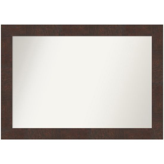 Picture of Amanti Art Non-Beveled Rectangle Framed Bathroom Wall Mirror, 29in x 41in, Wildwood Brown