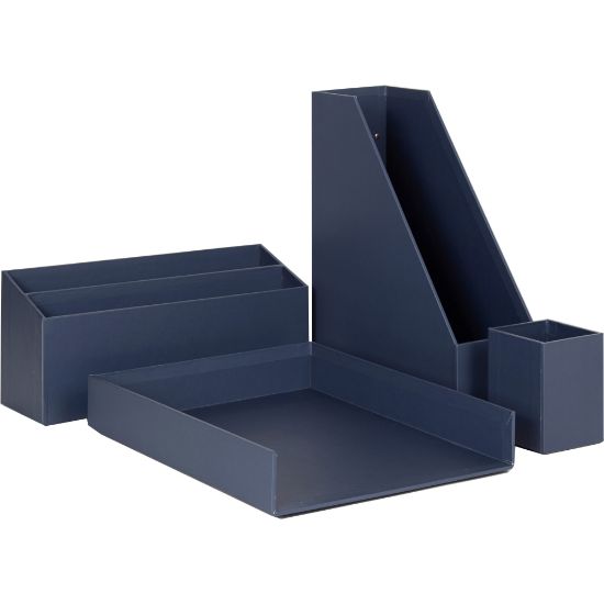 Picture of U Brands 4-Piece Desk Organization Kit, Navy