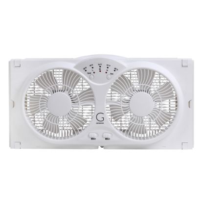 Picture of Genesis A1 High-Velocity 9in Window Fan With Thermostat, 12inH x 24inW x 4inD, White