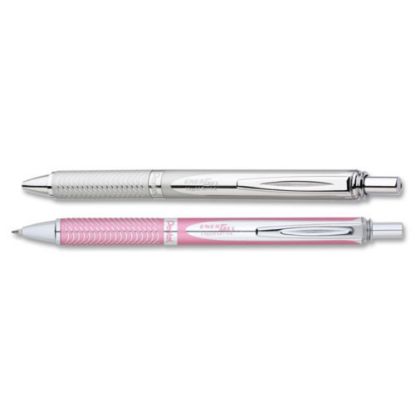 Picture of Pentel EnerGel Alloy Retractable Gel Pen, Medium Point, 0.7 mm, Metallic Pink Barrel, Black Ink