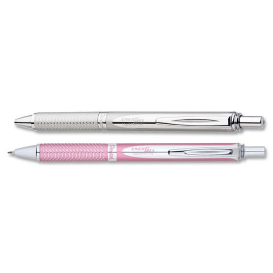 Picture of Pentel EnerGel Alloy Retractable Gel Pen, Medium Point, 0.7 mm, Metallic Pink Barrel, Black Ink