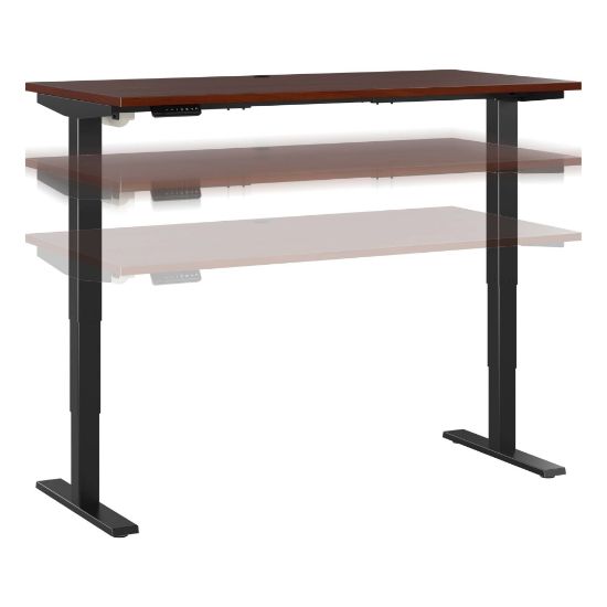 Picture of Bush Business Furniture Move 40 Series Electric 60inW x 30inD Electric Height-Adjustable Standing Desk, Hansen Cherry/Black, Standard Delivery