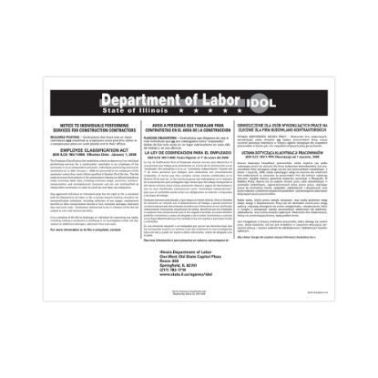 Picture of ComplyRight State Specialty Poster, Employee Classification Act, English/Spanish/Polish, Illinois, 8-1/2in x 11in