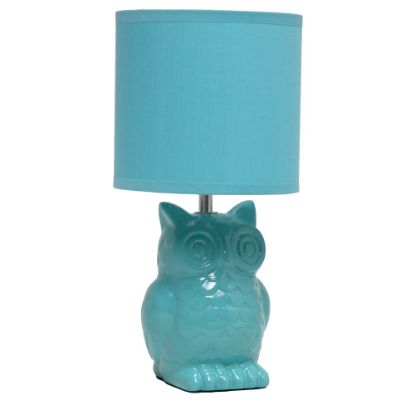 Picture of Simple Designs Owl Table Lamp, 12-13/16inH, Tiffany Blue/Tiffany Blue