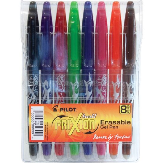 Picture of Pilot FriXion Ball Erasable Gel Pens, Pack of 8, Fine Point, 0.7 mm, Assorted Ink Colors