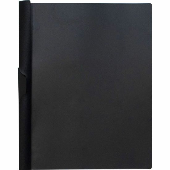 Picture of Business Source Letter Report Cover - 8 1/2in x 11in - 30 Sheet Capacity - Vinyl - Black - 1 Each