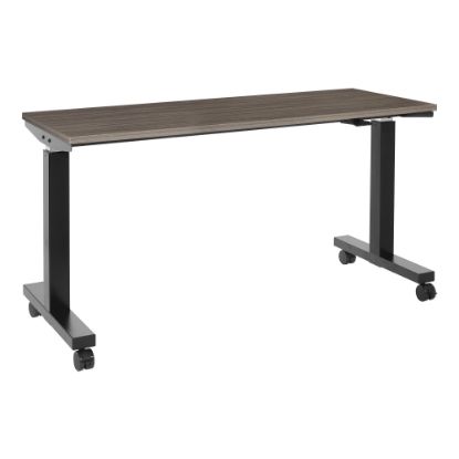 Picture of Office Star Pro Line II Pneumatic Height-Adjustable Table With Locking Casters, 43-1/2in x 59in, Black/Urban Walnut