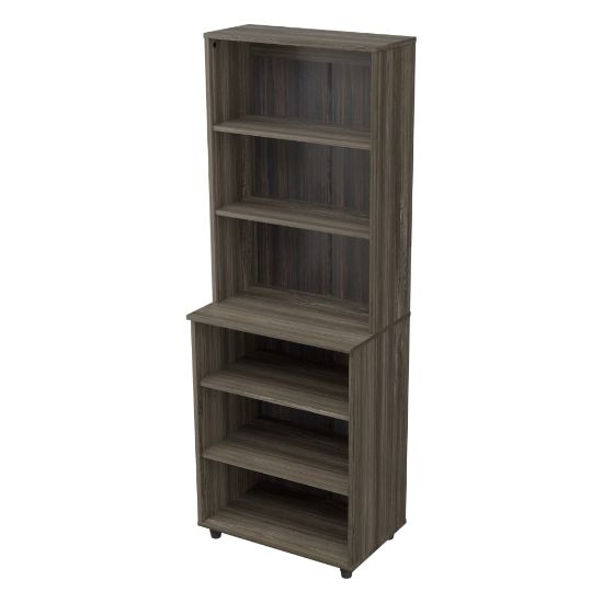 Picture of Inval 67inH 6-Shelf Storage Unit, Smoked Oak