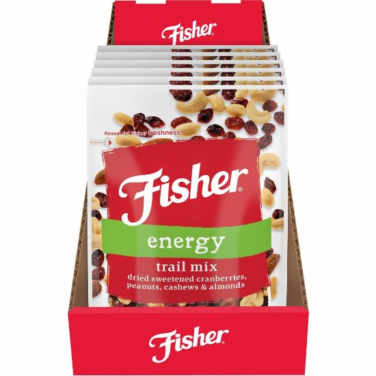 Picture of Fisher Energy Trail Mix - Resealable Bag - 3 Serving Pack - 3.50 oz - 6 / Carton