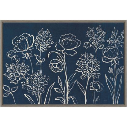 Picture of Amanti Art Indigo Floral I by Silvia Vassileva Framed Canvas Wall Art Print, 23in x 16in, Graywash