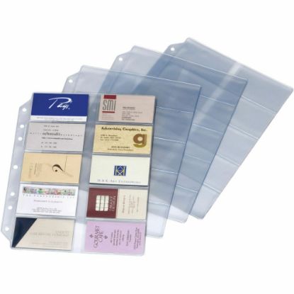 Picture of Cardinal EasyOpen Card File Binder Refill Pages, 9 1/2in x 12in, Clear, Pack Of 10