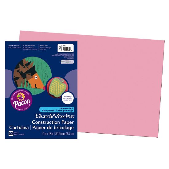 Picture of Prang Construction Paper, 12in x 18in, Pink, Pack Of 50