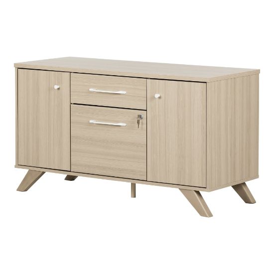 Picture of South Shore Helsy 47-3/4inW x 18-1/2inD Lateral 2-Drawer File Cabinet Credenza, Soft Elm