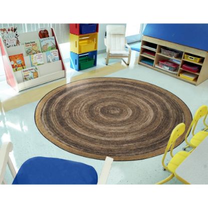 Picture of Joy Carpets Feeling Natural Kids Round Area Rug, 7-29/50ft x 7-29/50ft, Walnut