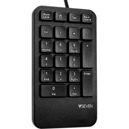 Picture of V7 Professional USB Keypad - Cable Connectivity - USB Interface - 21 Key Calculator, Esc Hot Key(s) - Windows - Black