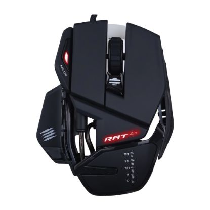 Picture of Mad Catz R.A.T. 4+ Optical Corded Gaming Mouse, Full Size, Black, MCZMR03MCINBL