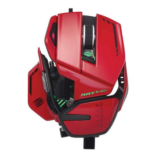 Picture of Mad Catz R.A.T. 8+ ADV Highly Customizable Optical Corded Gaming Mouse, Full Size, Red, MCZMR06DCINRD