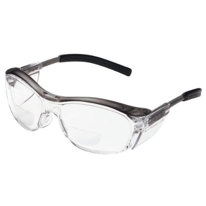 Picture of 3M Nuvo Reader Protective Eyewear, +2 Diopter, Translucent Gray Frame Clear Lens, Pack Of 20