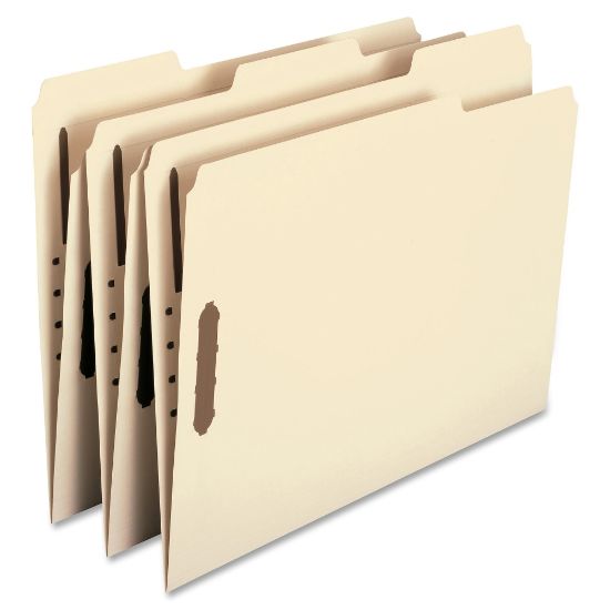 Picture of Smead 2-Ply Manila Folders With Fasteners, Letter Size, 100% Recycled, Manila, Box Of 50