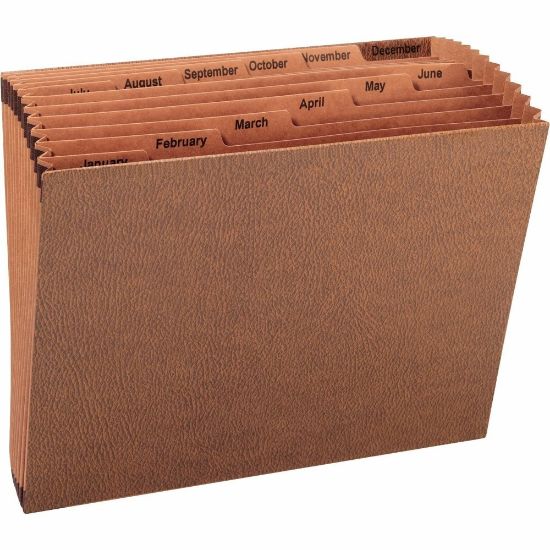 Picture of Sparco Heavy-Duty Accordion File, Letter Size, 30% Recycled, Brown, 12 Pockets