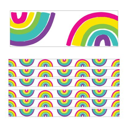 Picture of Carson Dellosa Education Straight Borders, Kind Vibes Rainbows, 36ft Per Pack, Set Of 6 Packs