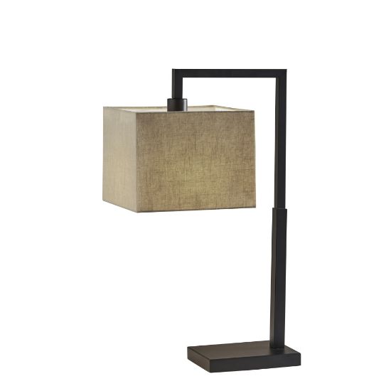 Picture of Adesso Richard Table Lamp, 25inH, Black Base/Beige Shade