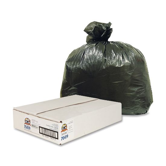 Picture of Genuine Joe Linear Low-Density Trash Liners, 31-33 Gallons, Black, Carton Of 250