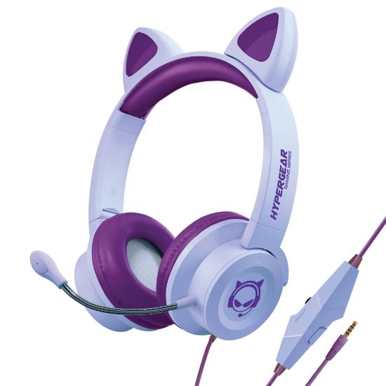 Picture of HyperGear Kids Kombat Kitty Gaming Headset, Purple, 15555