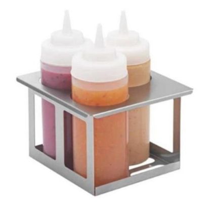 Picture of Server SBH-3 3-Hole Squeeze Bottle Holder, 8-1/8inH x 6-7/16inW x 7-1/16inD, Brushed