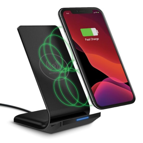 Picture of HyperGear Wireless Fast-Charging Stand For Qi-Enabled Smartphones, Black, HPL14519