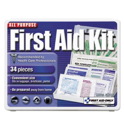 Picture of First Aid Only All-Purpose First Aid Kit, 1/2inH x 3-3/4inW x 4-3/4inD, Blue/White