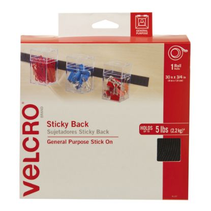 Picture of VELCRO Brand STICKY BACK Tape Roll, 3/4in x 30ft, Black