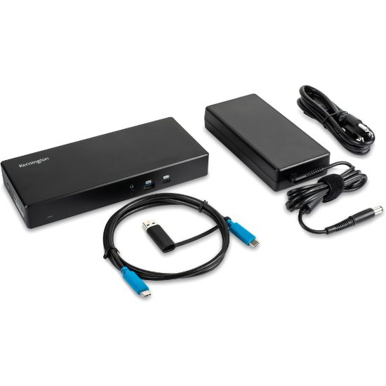 Picture of Kensington SD4780P Docking Station - for Notebook/Monitor - 100 W - USB Type C, USB 3.0 - 6 x USB Ports - USB Type-C - Network (RJ-45) - HDMI - DisplayPort - Black - Thunderbolt - Wired