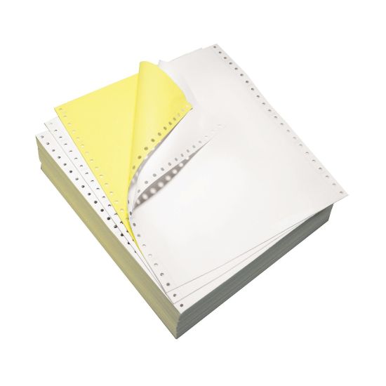 Picture of Domtar Continuous Form Paper, 2-Part, Carbonless, 9 1/2in x 11in, White/Canary, Carton Of 1,700 Forms