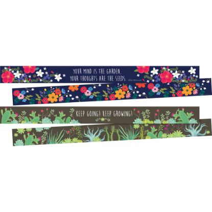 Picture of Barker Creek Double-Sided Borders, 3in x 35in, Petals & Prickles, 12 Strips Per Pack, Set Of 2 Packs