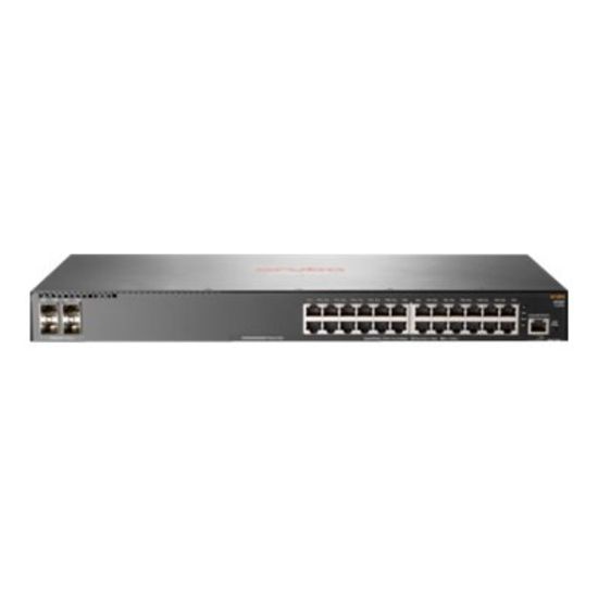 Picture of HPE Aruba 2930F 24G 4SFP+ - Switch - L3 - managed - 24 x 10/100/1000 + 4 x 1 Gigabit / 10 Gigabit SFP+ (uplink) - rack-mountable