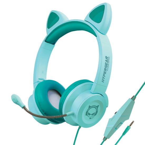 Picture of HyperGear Kids Kombat Kitty Gaming Headset, Teal, 15556