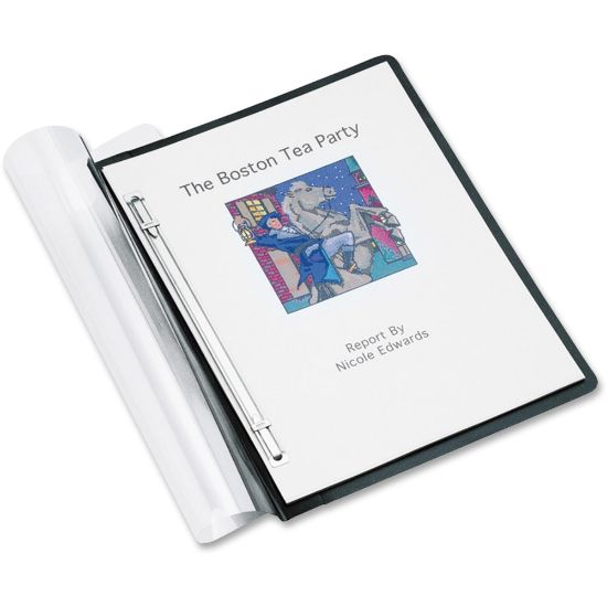 Picture of ACCO ACCOHIDE Frosted Front Report Cover, 8 1/2in x 11in, 500-Sheet Capacity, Clear/Black