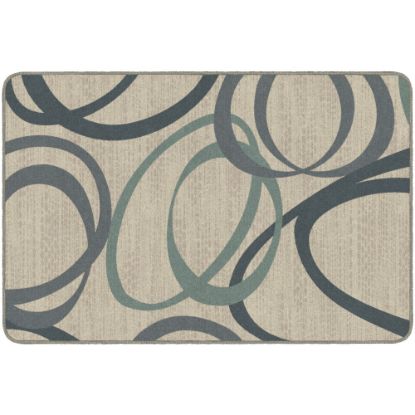 Picture of Flagship Carpets Printed Rug, Duo, 4ftH x 6ftW, Natural Blue