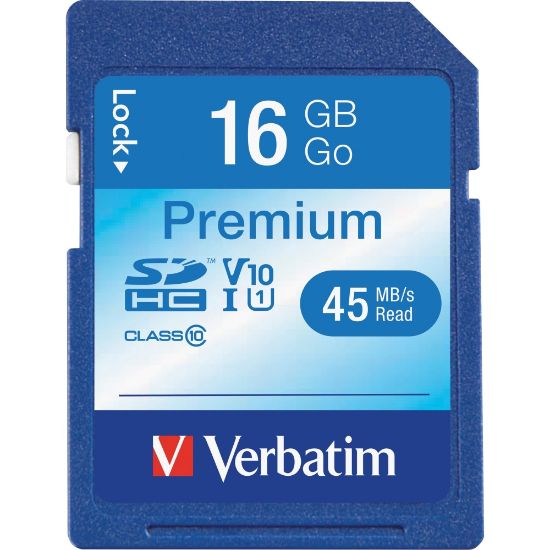 Picture of Verbatim Class 10 Secure Digital High Capacity (SDHC) Memory Card, 16GB